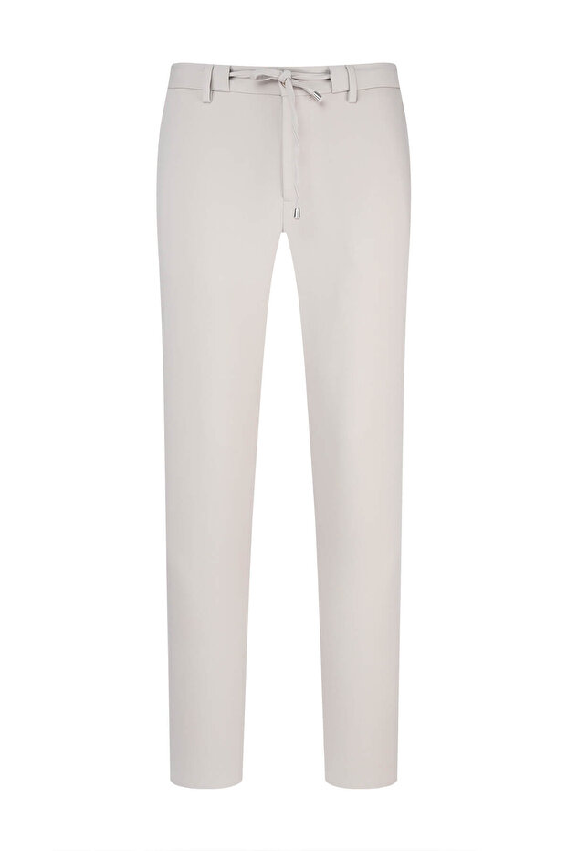 Ecru Relaxed Fit Jogger Pants with Side Pockets