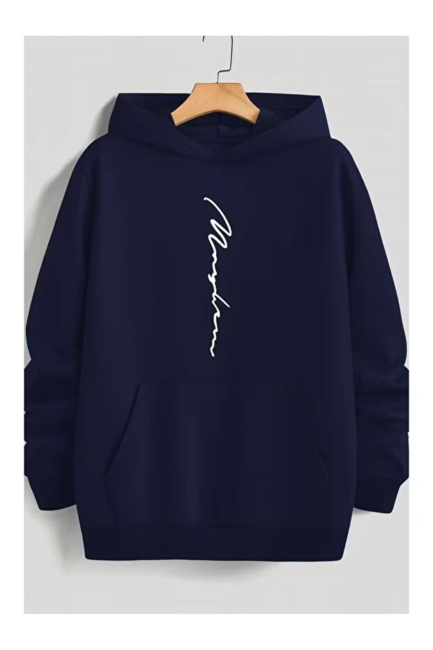 Unisex Hooded Printed Relaxed Fit Sweatshirt