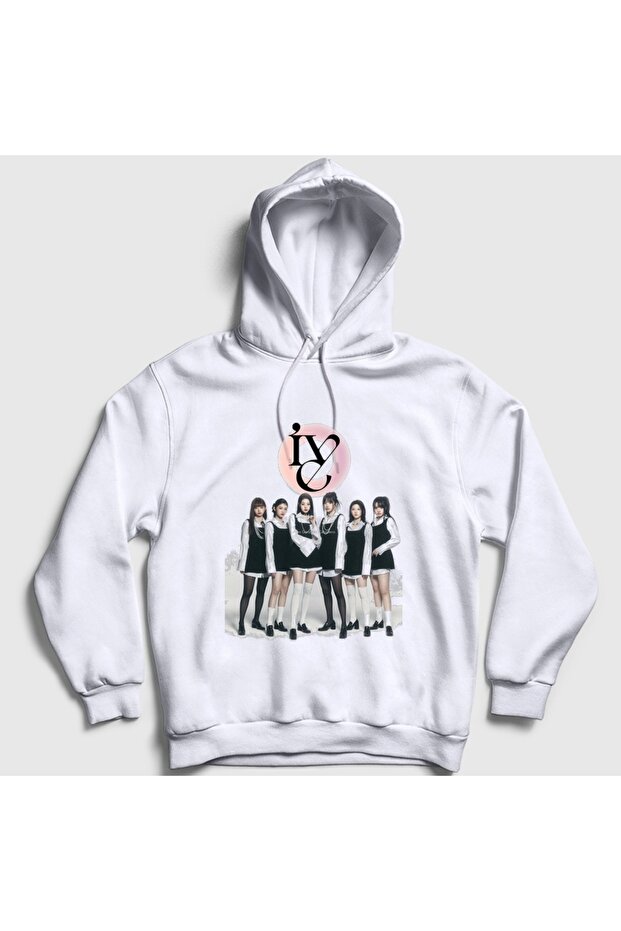 Unisex White Poster K-Pop Ive Hooded Sweatshirt 613817Tt