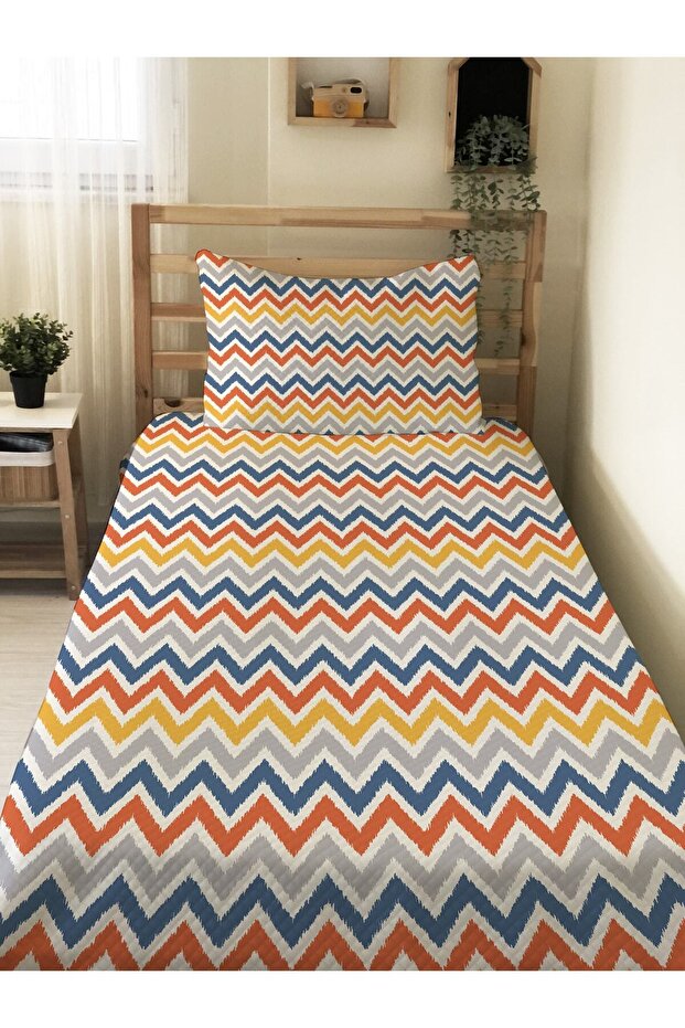 Modern Patterned Baby and Child Printed Single Pique Set 160 X 220 cm Colorful
