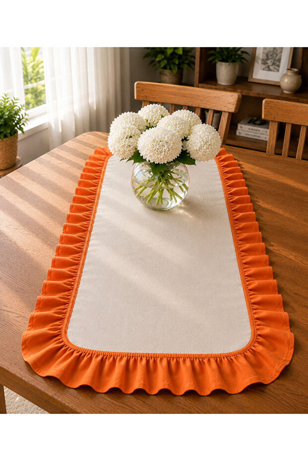 Frequent Ruffles Premium Linen Runner 40X110 Autumn Decor Tablecloth