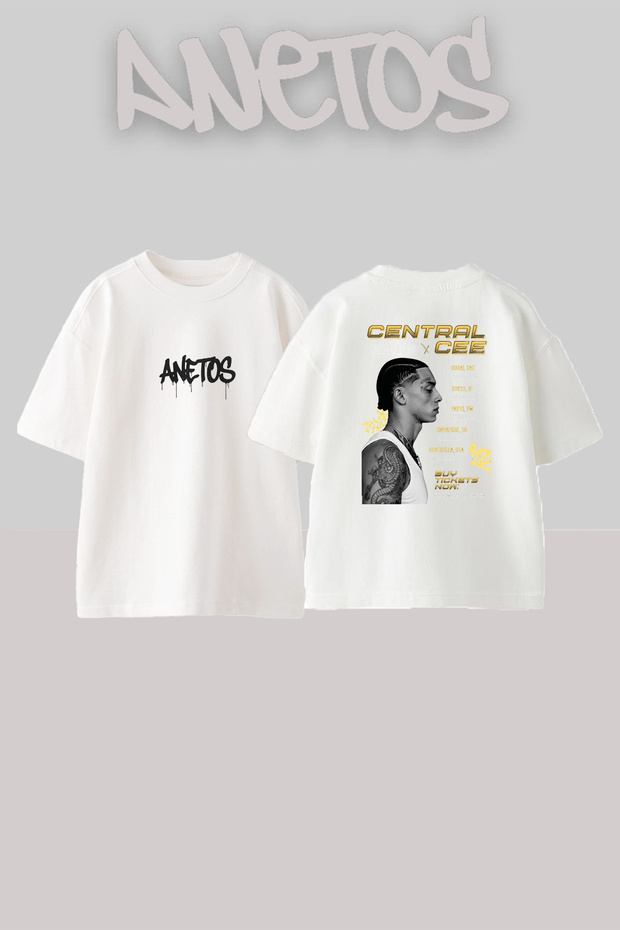Central Cee Design Printed Unisex Oversize White Tshirt