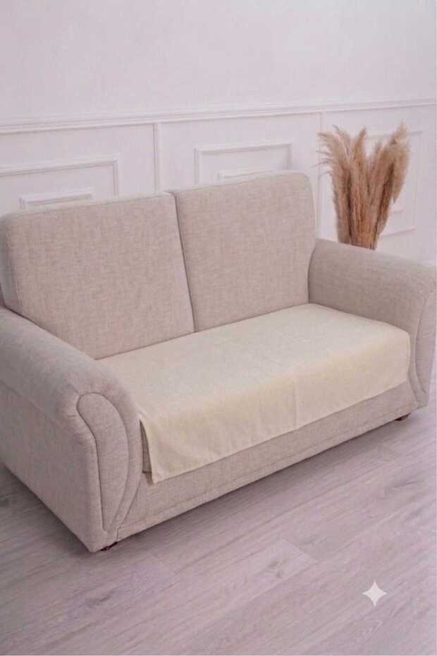 Linen Plain Simple 2-Seater Sofa Cover Bohemian Decorative Sofa Cover for Sofa Bed Covering the Seating Area Living Room Cover