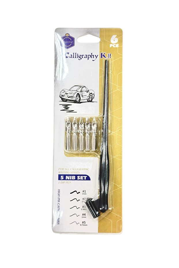 CALLIGRAPHY KIT 5 NIB SET WITH 1 DIP PEN