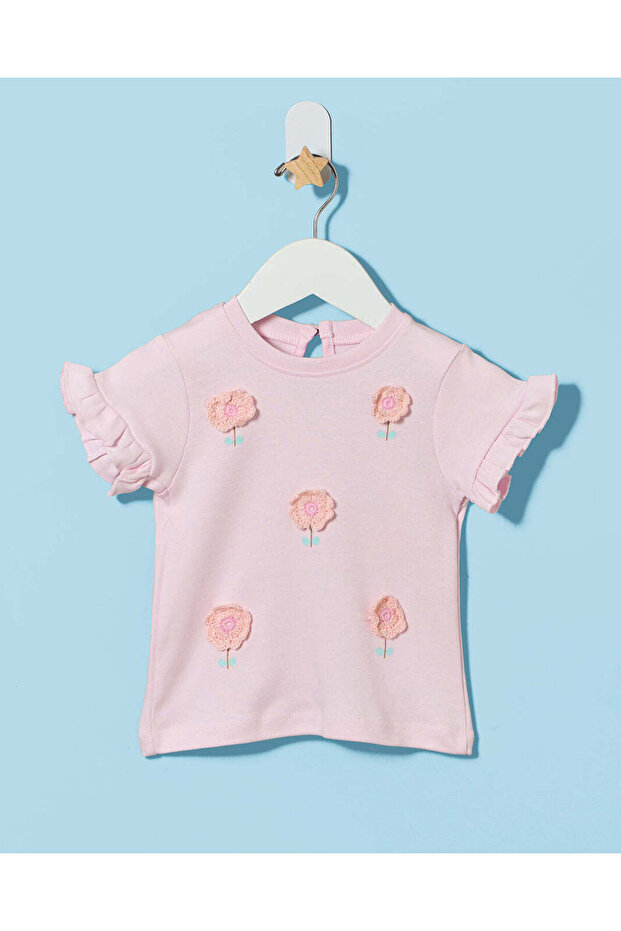 Infant Girls Pink Embellished T-shirt
