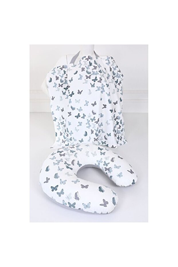 Green Breastfeeding Pillow and Bib Set, Comfortable and Stylish Design
