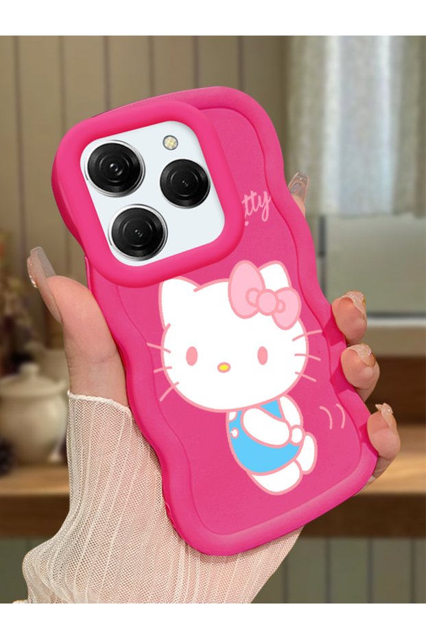 Tecno Spark 20 Pro Compatible Case Camera Protector Red Silicone Couple Phone Case Kitty Pattern