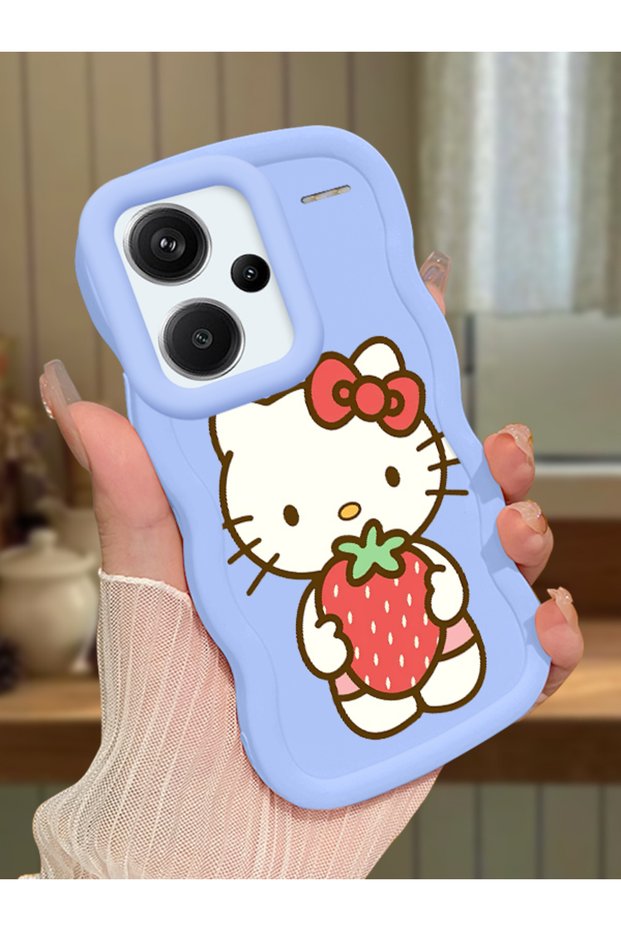 Redmi Note 13 Pro Plus 5g Compatible Case with Camera Protector Blue Silicone Couple Phone Case Kitty Pattern