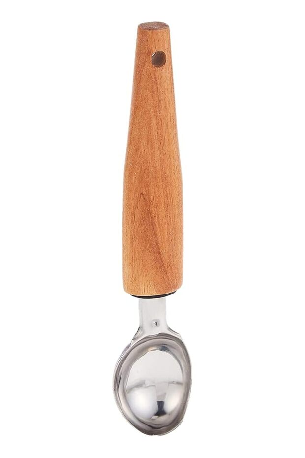 staineless steel ice cream scoop with acacia wood handle, ac-ka0013