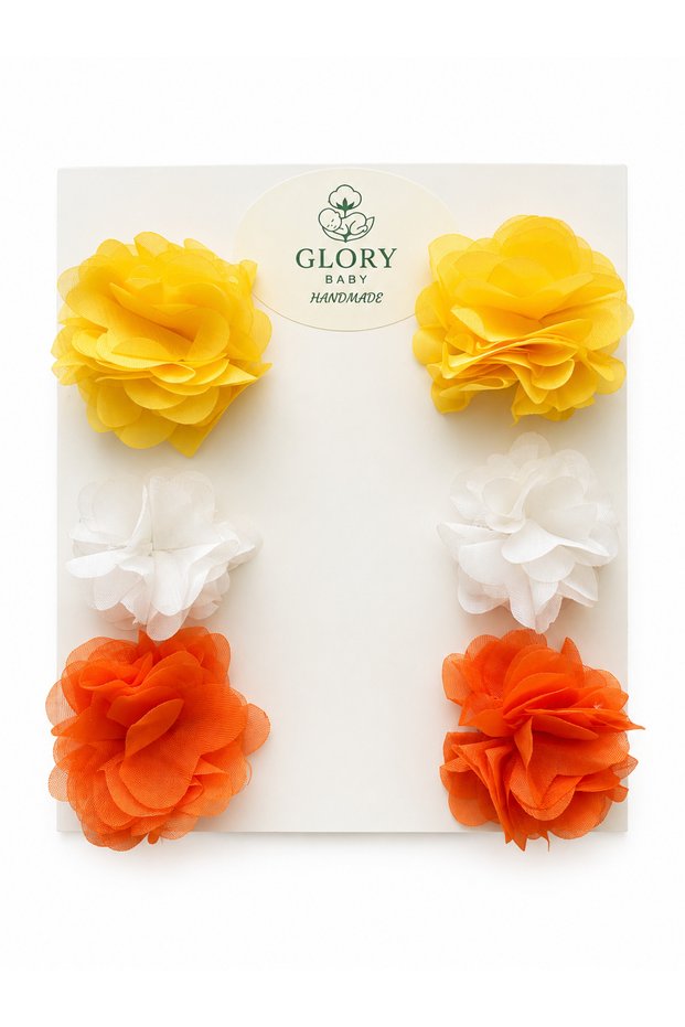 Baby Girl Laser Flower Clip Buckle Set 6 Pieces