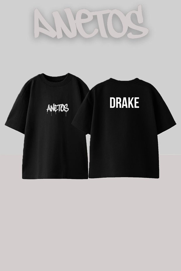 Drake Rapper_3 Design Printed Unisex Oversize Black Tshirt