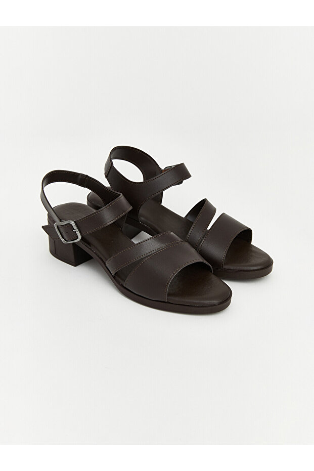 Nevavm Leather-Look Women's Heeled Sandals with a Difference