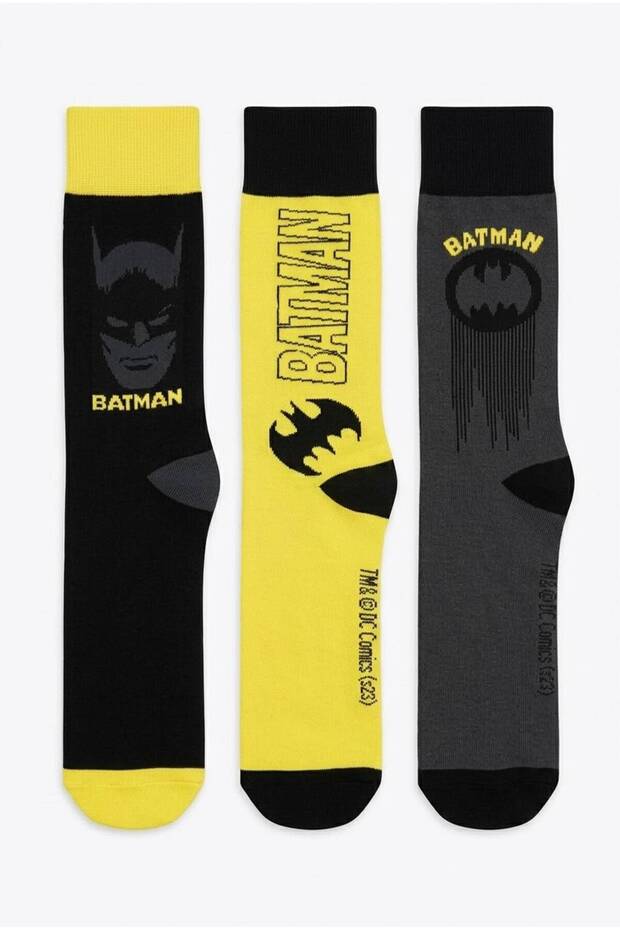 Licensed Batman Men's Socks 3-Pack Adult Cotton Socks Daily Socks Gift Socks Superhero Socks Bm22723