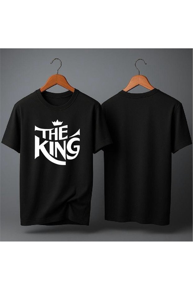 تي شيرت كبير الحجم مطبوع عليه the king