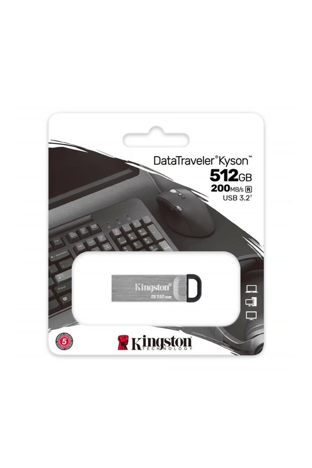 كينجستون DTKN/512GB USB 3.2 فلاش درايف كايسون (أسود-رمادي)