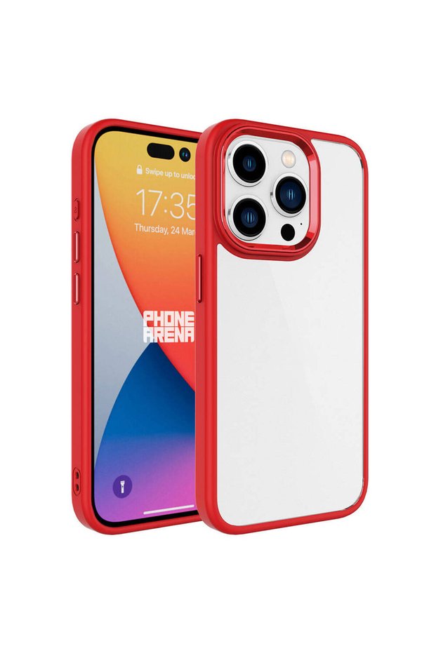 iPhone 15 Pro Max Case Transparent Back Face Camera Raised Silicone Tkng