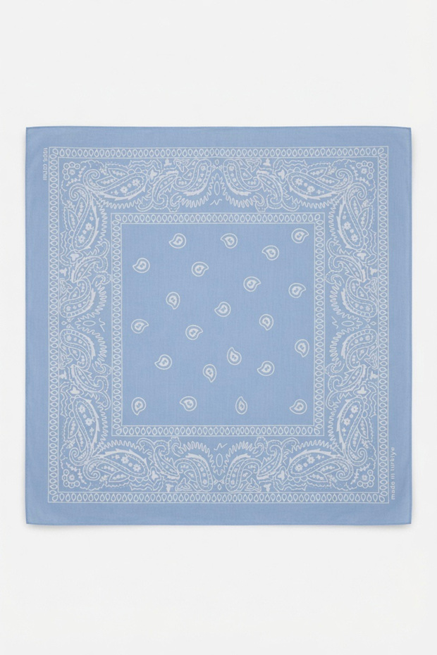 Unisex Blue Shawl Patterned Scarf | Daily Hair Accessory, Neck Gaiter, and Outdoor Bandana