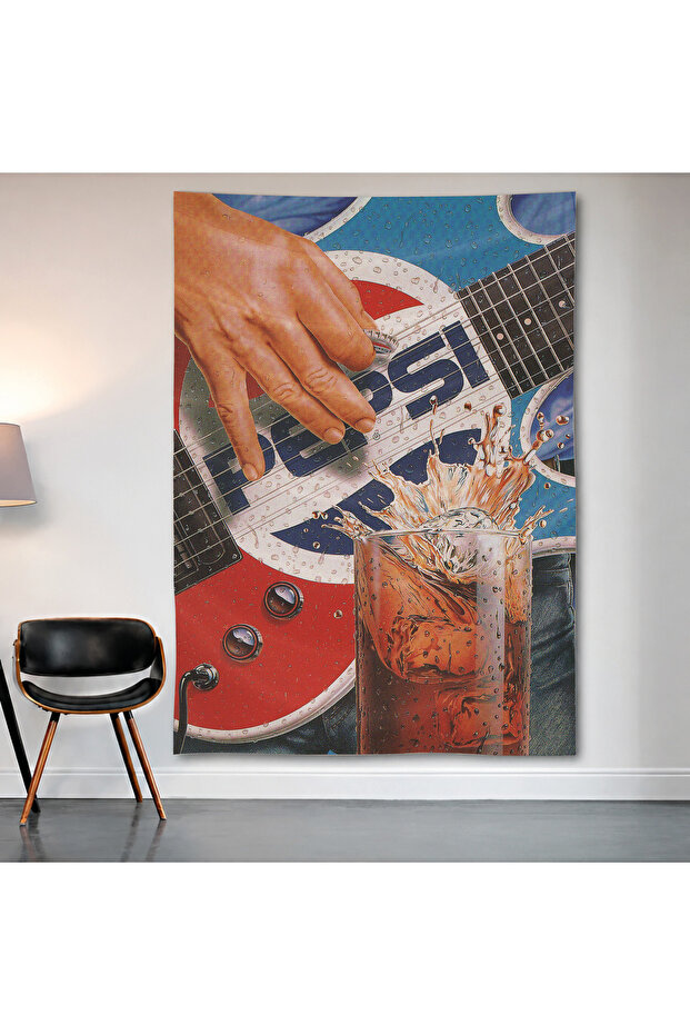 Pepsi Vintage Advertisement Wall Covering Wall Tapestry First Quality Satin Fabric Poster