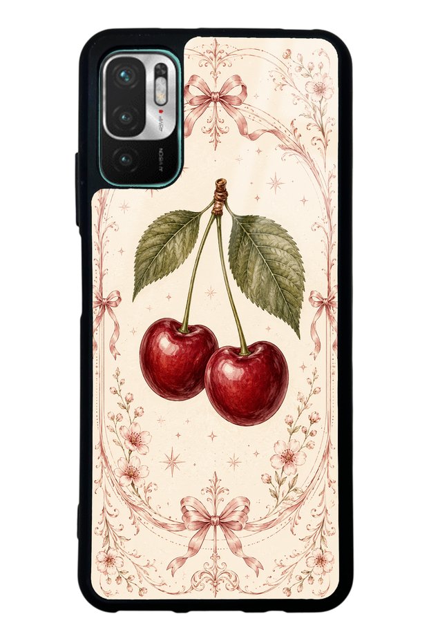 Xiaomi Redmi Note 10 5g Glossy Phone Case with Vintage Cherry Blossom Design