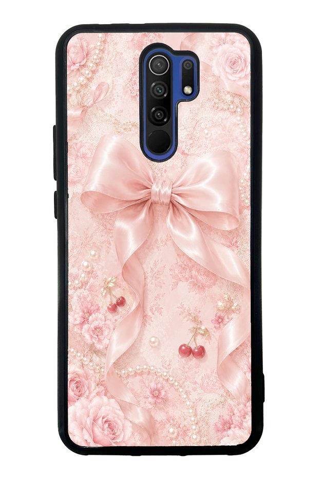Xiaomi Redmi 9 Glossy Phone Case with Cherry Blush Bow Design