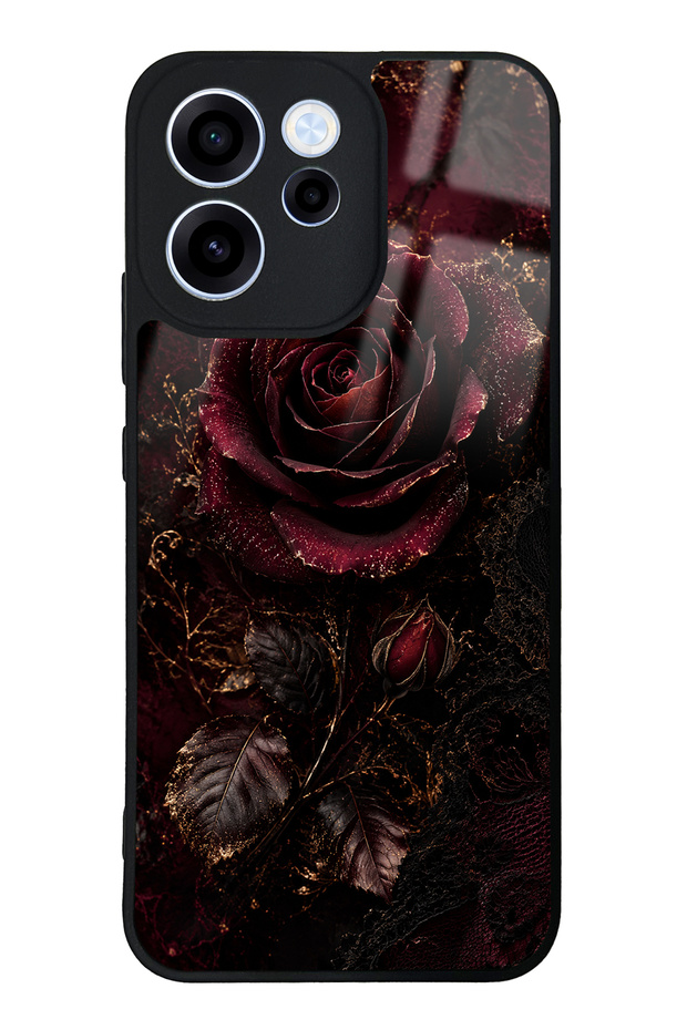 Oppo Reno 15F Midnight Velvet Rose Design Glossy Phone Case