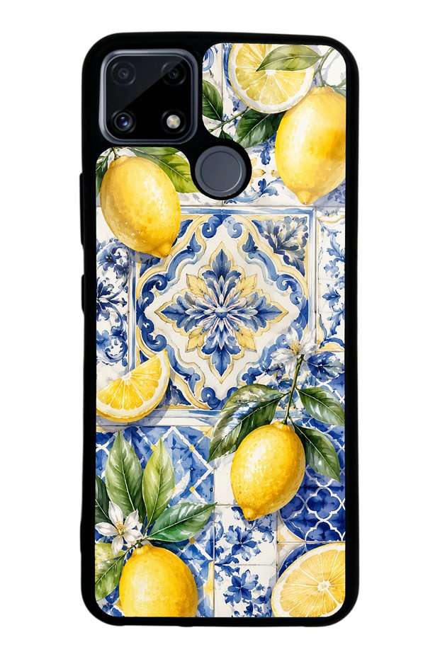 Realme C25 Glossy Phone Case with Mediterranean Lemon Royale Design