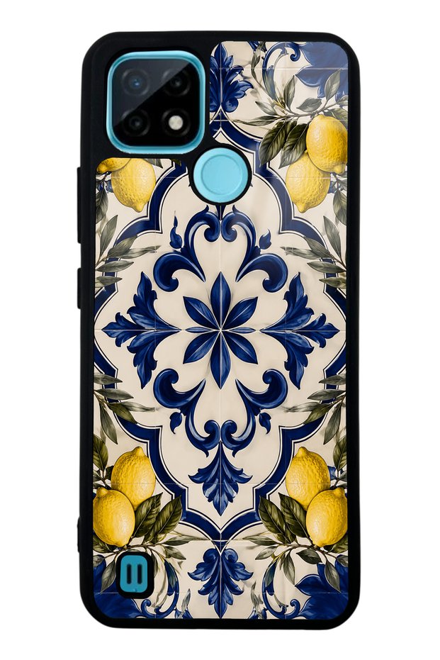 Realme C21 Royal Lemon Mosaic Design Glossy Phone Case