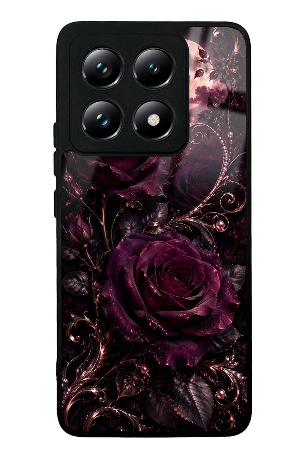 Xiaomi Mi 14t Moonlit Burgundy Rose Design Glossy Phone Case