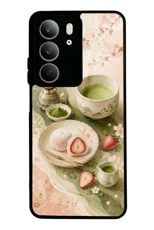 Realme C75 Glossy Phone Case with Sakura Matcha Mochi Design