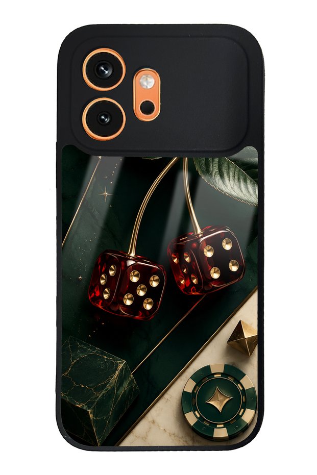 Honor 600 Emerald Casino Cherry Design Glossy Phone Case