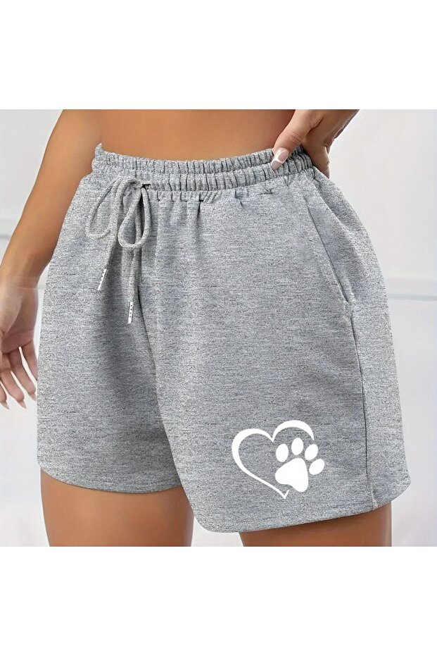 Unisex Oversize Relaxed Fit High Waist Special Design Printed Summer Shorts