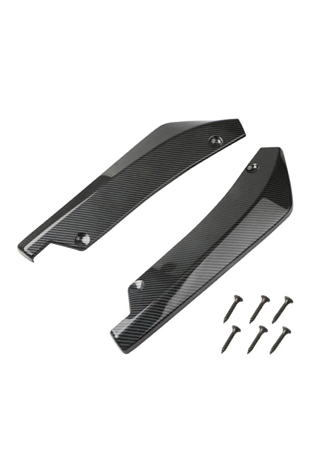carbon fiber 2pcs Universal Car Rear Bumper Lip Diffuser Splitter Spoiler Scratch Protector Black Ca