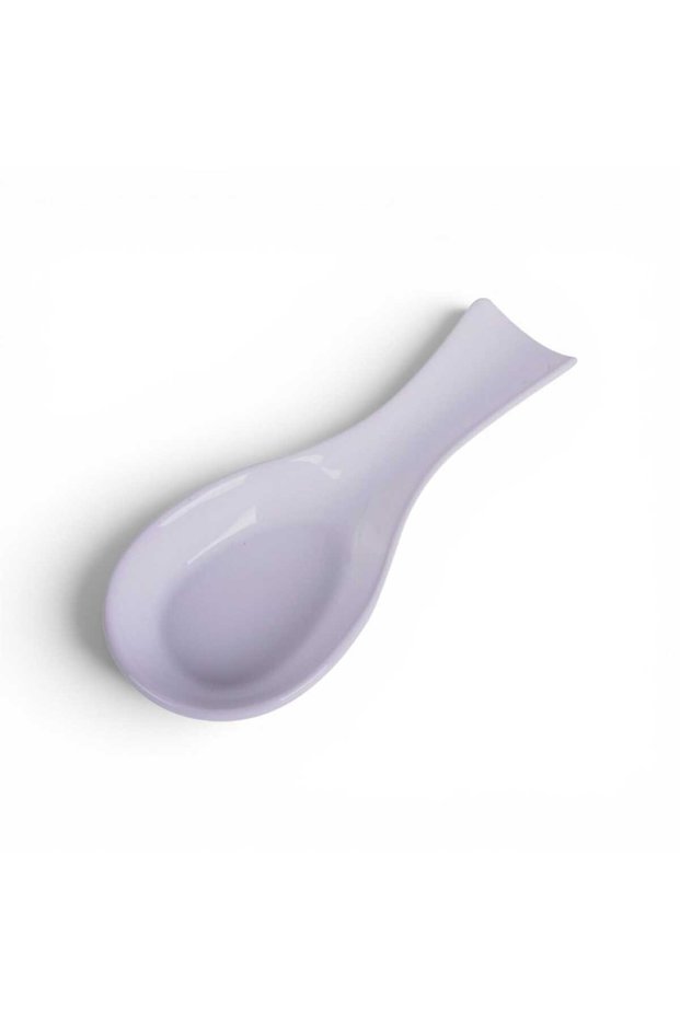 Luxury Ceramic White Round Dirty Spoon Holder Spoon Ladle Coaster 26 cm