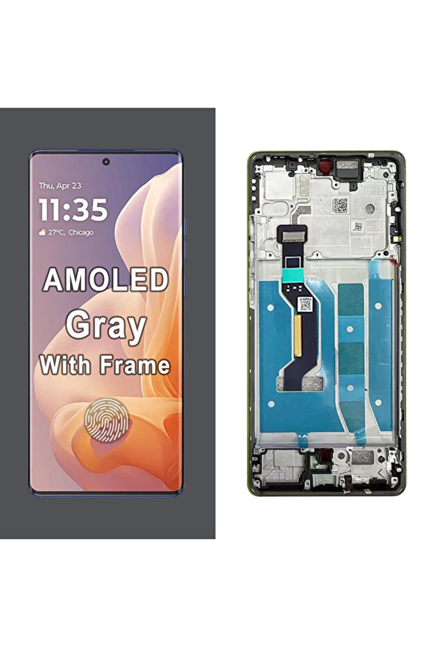 شاشة LCD رمادية مع إطار 6.67 بوصة OEM AMOLED 120Hz لهاتف Moto G85، شاشة لمس رقمية بديلة