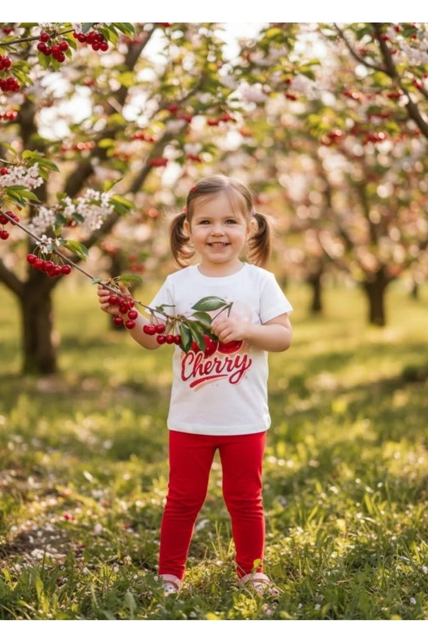 Cherry Printed Long Leggings Set
