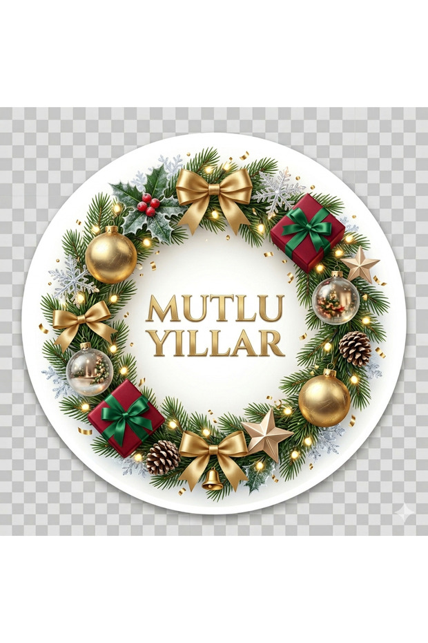 New Year Themed Sticker Set (4X4 cm 24 Pieces)