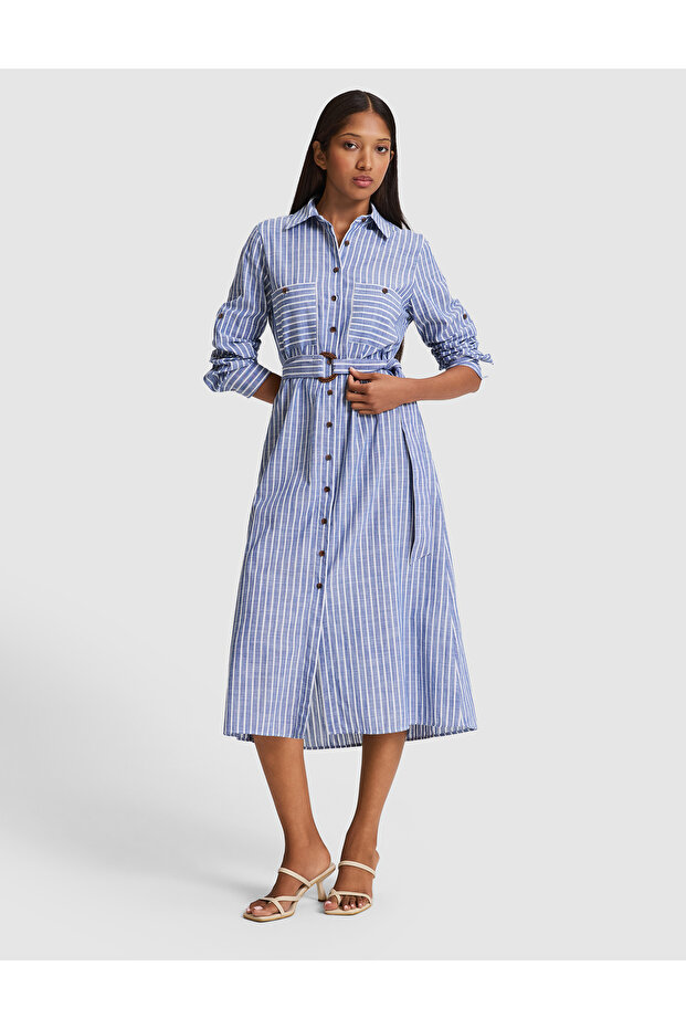 Navy Blue Comfort Fit Woven Dress 50321334-Vr033