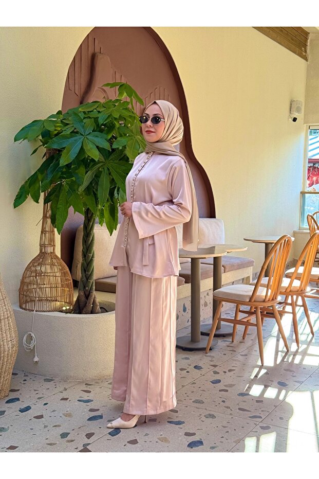 Sera pantolon takım -pembe