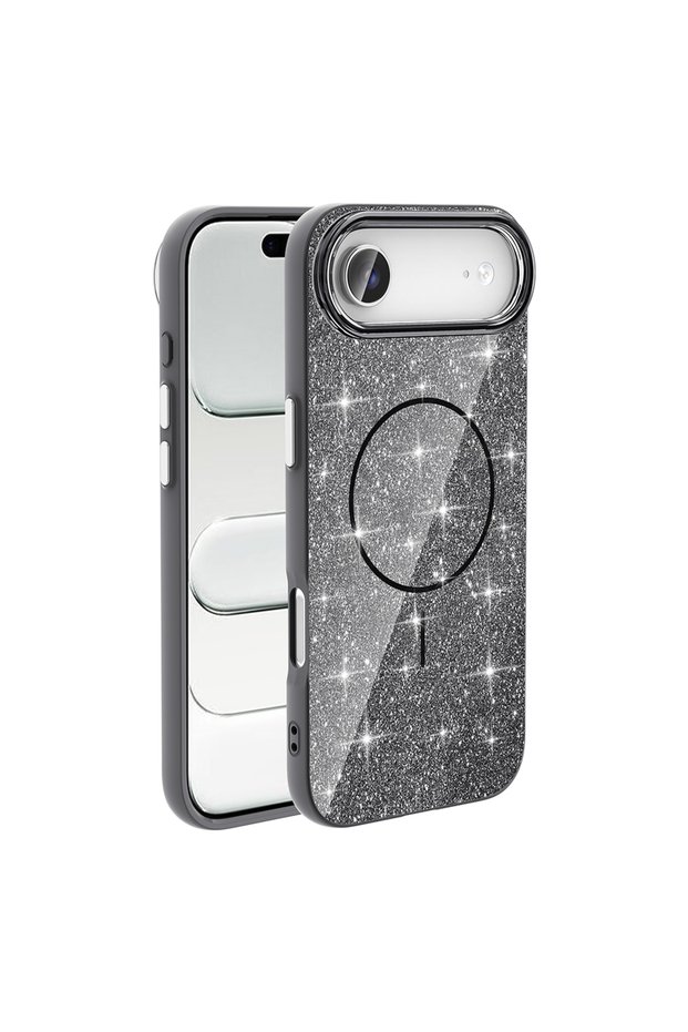 iPhone 17 Air Case Non-Spill Glitter Silicone Magsafe Camera Raised Omsy