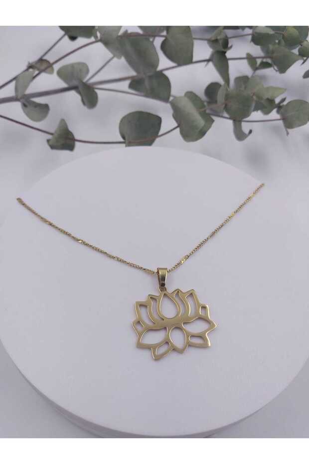 Gold Color Lotus Necklace