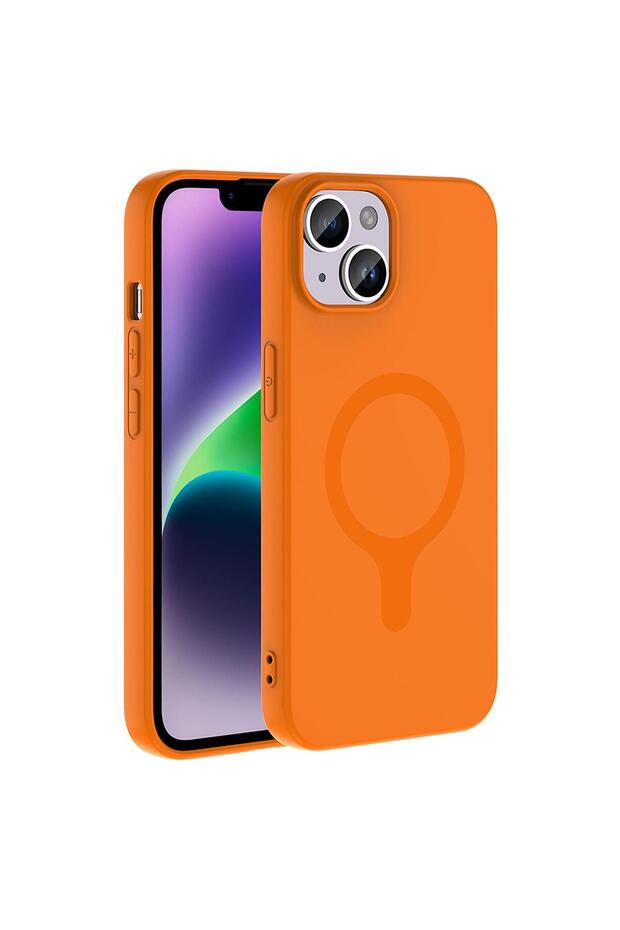 Apple iPhone 13 Compatible Case Pastello Magsafe Orange