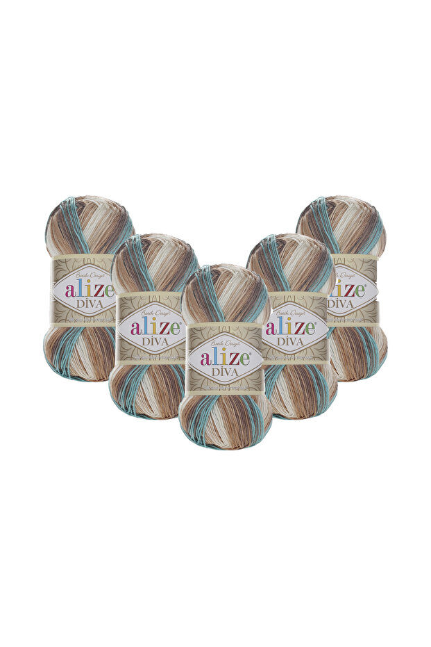 Diva Batik Hand Knitting Yarn 5 Pieces (4603) 100 Gr 350 Mt 100% Microfiber Acrylic Knitting Yarn