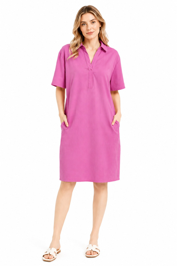 Women's Regular Cut Short Sleeve Tunic Dress