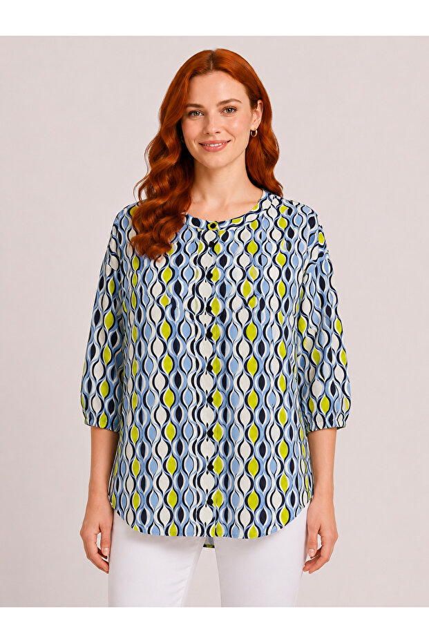 Women's Colorful Geometric Pattern Regular Shirt