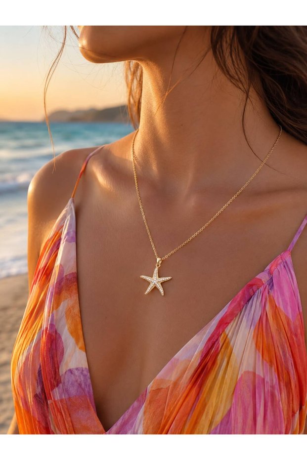 316L Steel Starfish Gold Necklace Stylish & Elegant