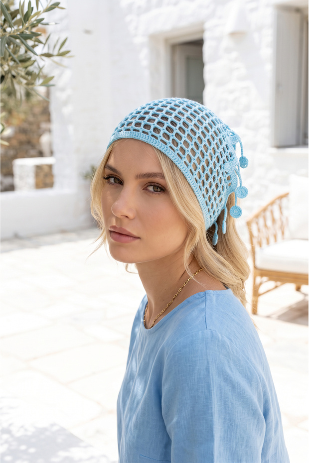 Openwork Monochrome Women's Bandana