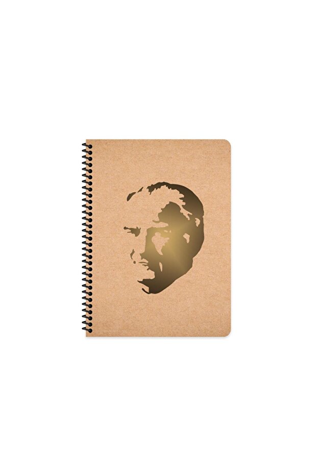 16.5X22.5 Spiral Bound Hard Cardboard Cover Striped Funky Ataturk Notebook - No: 1