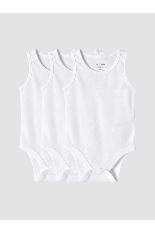 Lcw Baby White Baby Girl Snap Fastener Bodysuit 3-Pack