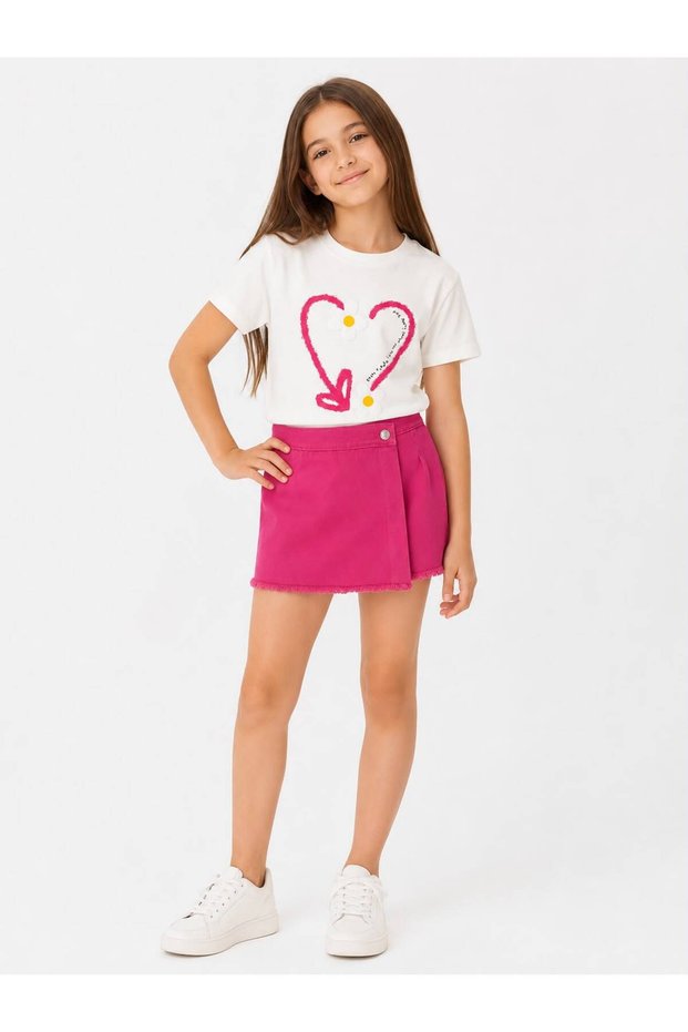 Happy Girls Shorts 100% Cotton Skirt Linen Set