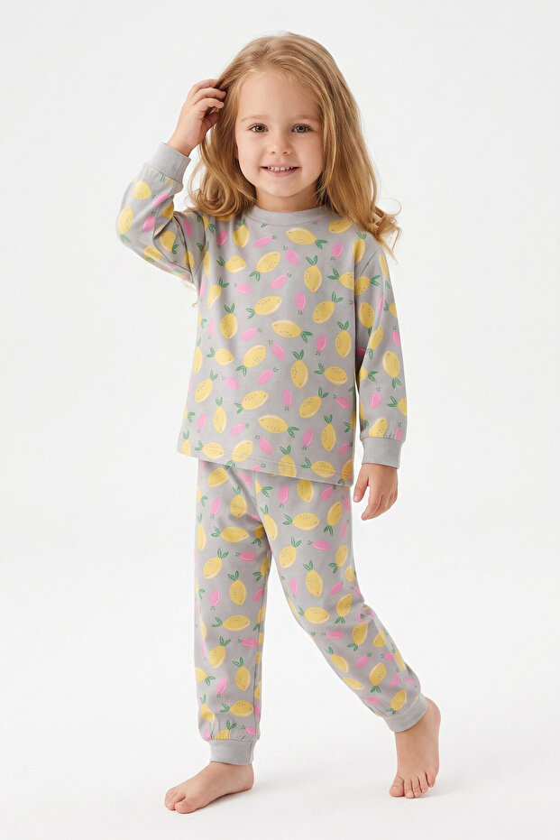 100% Cotton and Printed Girls' Pajama Set 9-36 Months 12741Is
